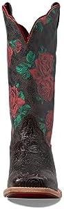 Ariat Women's Frontier Farrah Western Boot - Chocolate Floral Emboss/Wild Rose Print, 8.5 Medium Review | Image 1