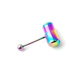 1PC 5Colors Fashion Surgical Steel Vibrating Tongue Ring Tongue Piercing Ring Vibrating Tongue Piercing Bar Body Jewelry