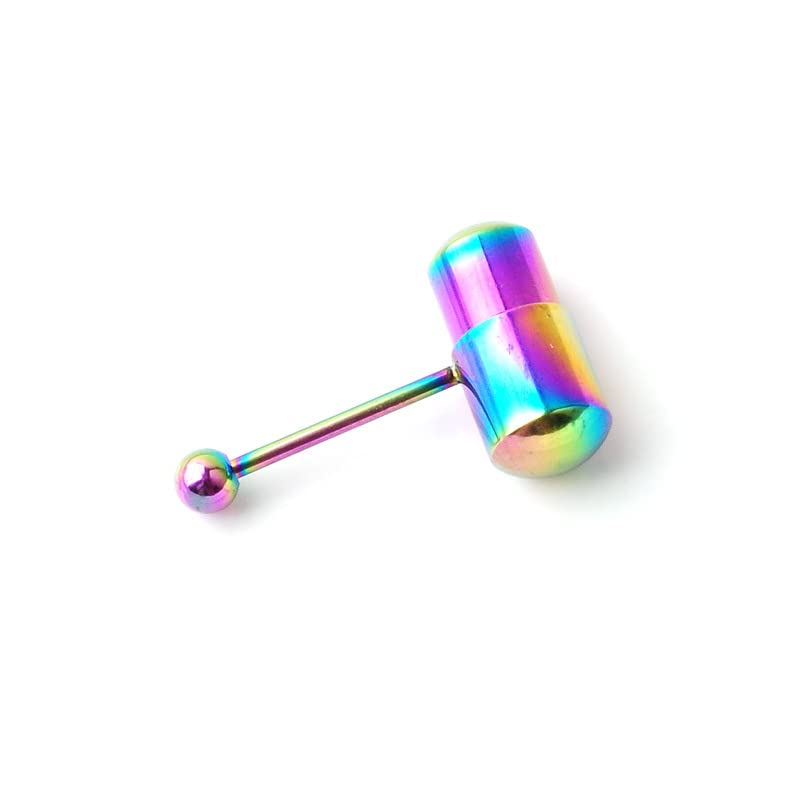 1PC 5Colors Fashion Surgical Steel Vibrating Tongue Ring Tongue Piercing Ring Vibrating Tongue Piercing Bar Body Jewelry Clever