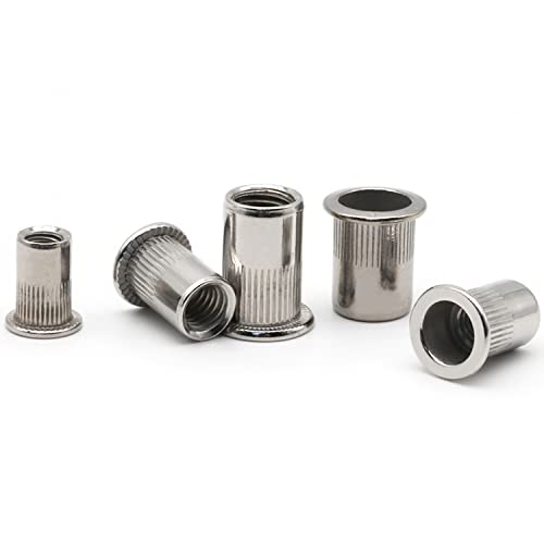50PCS Rivet Nuts Assortment Kit Stainless Steel Rivet Nuts 1/4"-20