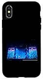 Hülle für iPhone X/XS AC DC Live-Konzertarena Publikum Blaue Bühnenlichter rocken