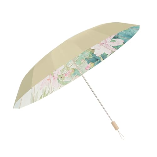 Generisch Paraguas a prueba de viento, paraguas plegable, sombrilla resistente al viento | Sombrilla portátil con mango de madera para viajes, senderismo, camping, Talla única., Siehe Beschreibung