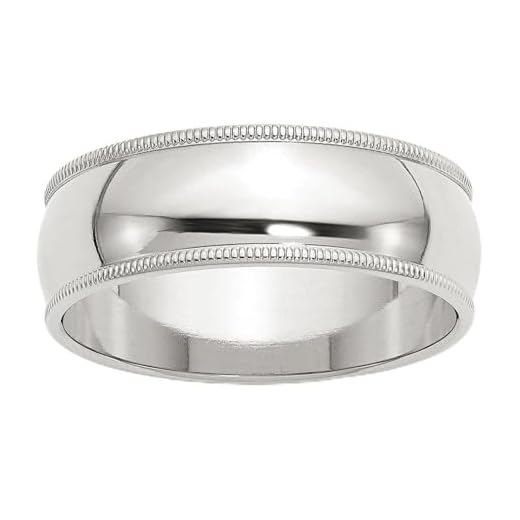 Solid 925 Sterling Silver 7mm Plain Classic Dome Milgrain Wedding Band Ring Size 6.5