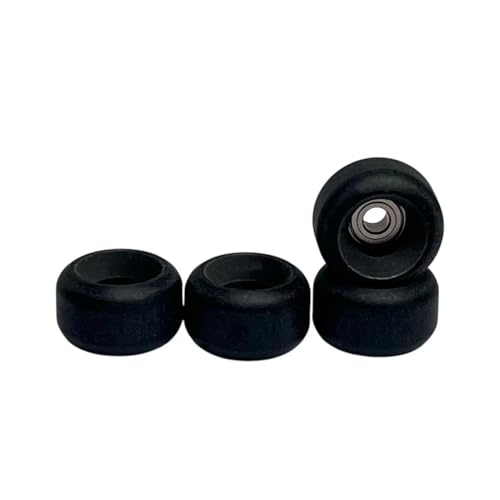 LEEFAI Pro Fingerboard Wheels Urethane 65d Black Bearing Wheel -Outdoor and Indoor Fingerboarding Wheel - Size 7.5 * 4.5mm