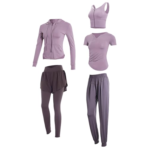 Ensemble yoga haut de gamme 5 pièces avec pantalon et haut