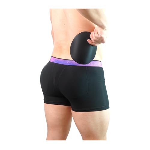 JOCKMAIL Mens Padded Underwear Butt Padded Underwear for Men with Removable Butt Enhancing Pads Boxer Briefs Underwear