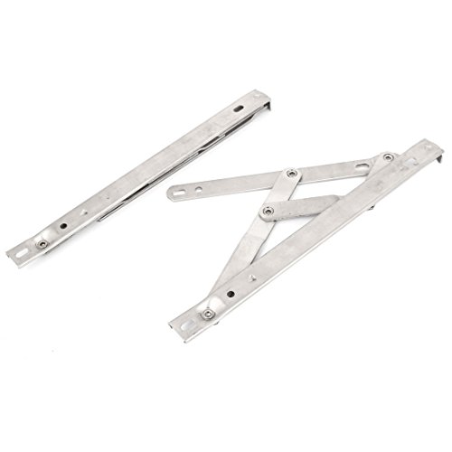 uxcell a15122800ux0667 Casement Window Interlock Stainless Steel Friction Hinge 10" Long (Pack of 2), Silver