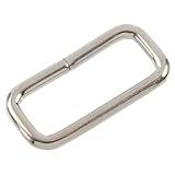 AERZETIX | Lot de 12 Boucles rectangulaires en métal couleur argenté | passage de sangle 2...