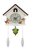 LZHAOHE Nordic Bird House Orologio a cucù con pendolo silenzioso, sveglia oraria orologio da parete al quarzo per decorazione soggiorno