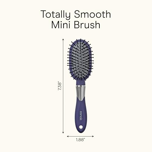 Conair Hair Brush, Totally Smooth Mini, Gentle Detangling, Blue - image 9