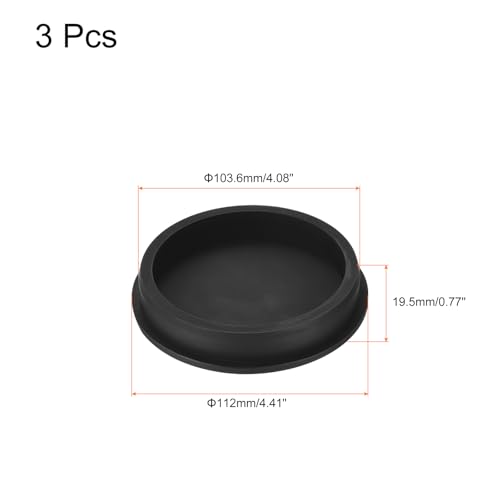 Image of uxcell High Temp Silicone Plug Mount Dia 103.6mm /4.08 inch t Shaped Rubber Stopper Hole Plugs for Powder Coating Plating Waterproof Plugs Sealing Plugs Black Pack of 2(OD 112mm)