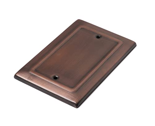 Monarch Abode Antique Copper Architectural Blank Decorative Wall Plate Switch Plate Outlet Cover, 1 Gang #TOP2