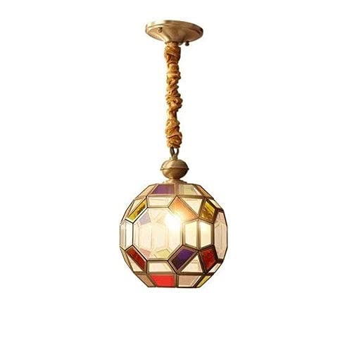 Suspension cuisine en verre et cuivre luminaire suspendu E27 à une lumière