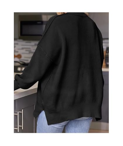 Image of SEMATOMALA Women's Oversized Plain Batwing Sweaters Fall Winter Crewneck Trendy Pullover Knit Jumper Tops