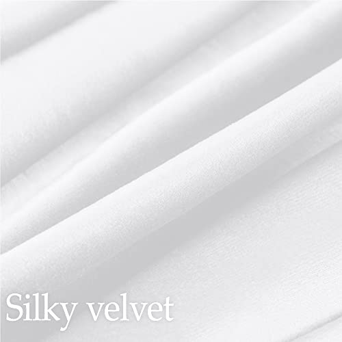 Lalaloom Velvet Throw Pillow Cases, Set Of 2, Softest Accent Case For Pillows, Decorative Square Covers For Home Decor, Silky Cover For Sofa, Couch, Bedroom, Living Room, Washable 16X16, White #TOP1