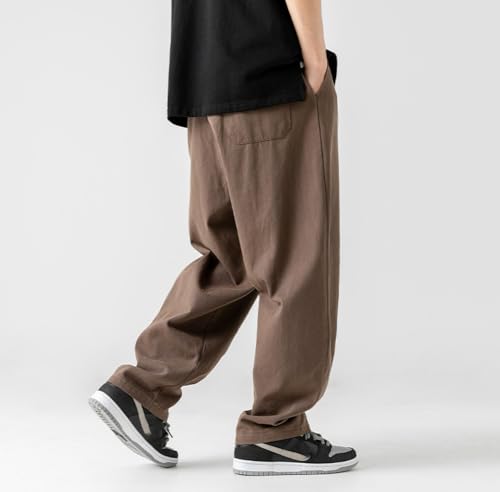 Yollmart Mens Winter Fleece Pants Joggers Drawstring Waist Athletic Pants Cotton Loose Straight Sweatpants3