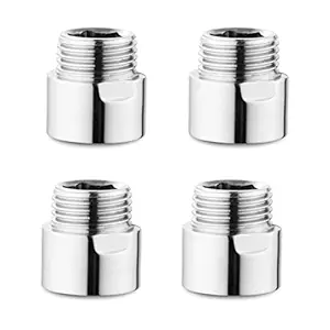 Ruhe 1 Inch Nipple For Pipe | Full Brass 1 Inch Extension Nipple For Pipe Fittings Set Of 4 (Chrome Finish)