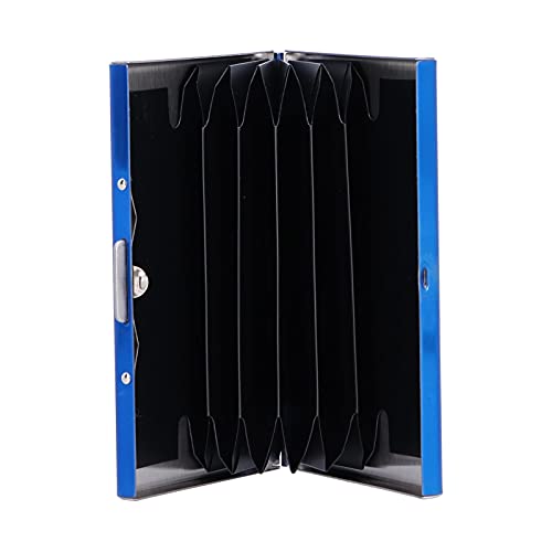 Metal Wallet – Stainless Steel RFID Blocking Credit Card Holder for 6 Cards, Slim Business Card Organizer (Blue)3