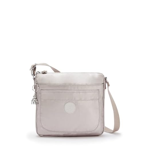 Kipling Borsa a Tracolla Sebastian da Donna, 22,9 cm L x 21,6 cm H x 4,4 cm P, Glow Metallico, 9"L x 8.5" H x 1.75" D