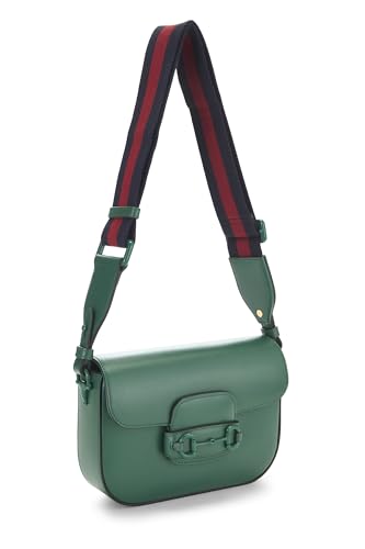 Pre-Loved Green Leather 1955 Horsebit Shoulder Bag Mini, Green2