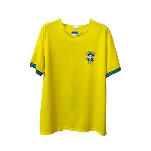 JYC CREATIVE Camiseta de Deporte y Fútbol, Camiseta de Fútbol para Hombre y Mujer, Portugal, Turquía, Francia, Croacia, Brasil, (FR/ES, Letras, XXL, Brasil)