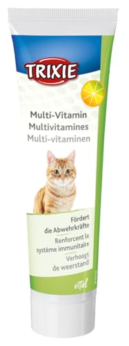 TRIXIE Multi-Vitamin Paste | Doppelpack | 2 x 100 g | Ergänzungsfuttermittel für Katzen | Zur Unterstützung der normalen Sehkraft und der natürlichen Abwehrkräfte | Enthält Taurin