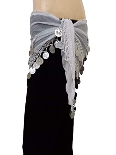 KVR Valentine's Day Belly dance ancient Arabian belt hip wrap coin georgette women fancy designer scarf3