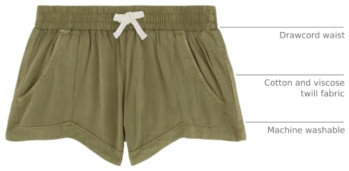 Image of Billabong Girls' Mad for You Elastic Waist Pull-on Shorts, Side Seam Pockets, Casual & Comfortable