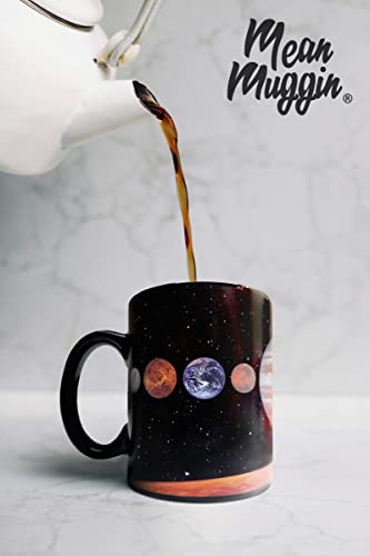 Mean Muggin The Rising Sun Solar System Planets 11 Fluid Ounce Color Changing Heat Sensitive Ceramic Mug - Educational Science Gift - Planets Sized Relatively Accurately - Foam Box Protection #TOP5