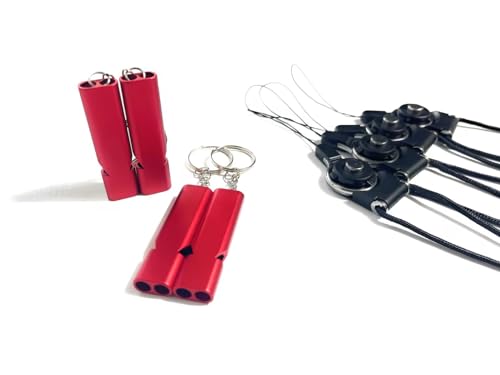 BSPIX 4-Pack 120dB Emergency Whistle with Lanyard