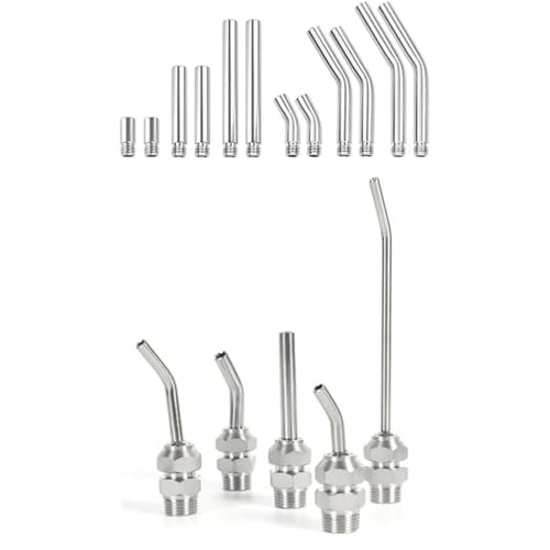 304 Stainless Steel coolant is Aimed at CNC Lathe Cutting Nozzle, 360°Steering high Pressure Cutting Oil Cooling Industry Nozzle air Blowing Nozzle 30mm(1.18in)(10 Pieces nozzles)200mm(7.87in)