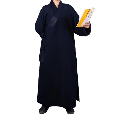 Unisex Traditional Buddhist Monk Robe Autumn Winter Warm Comfortable Double-sided Velvet Taoist Robe