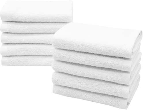 ZOLLNER 10 lavette - morbide e assorbenti asciugamani da mano e viso - lavabili a 95°C - cotone - 30x30 cm - bianco