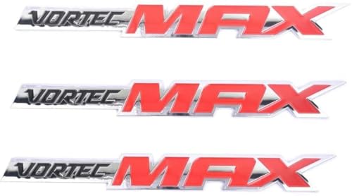Image of 3Pcs Vortec MAX High Output Emblems Car Badges 3D Decal Replacement for Silverado (Chrome /Red)