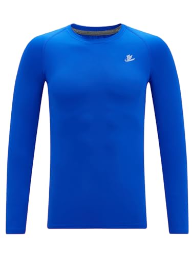 Image of DEVOROPA Youth Boys Compression Shirt Long /Short Sleeve Football Baseball Undershirt Quick Dry Kids Sports Baselayer Crewneck