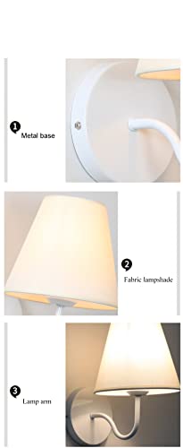 Luminaria murale HEPBAK moderna, aplique de pared de hierro blanco E27 7