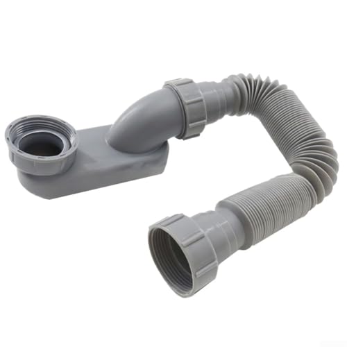 Siphon plat en P pour baignoire autoportante, tuyau de vidange de douche en ABS flexible avec joint d'eau, kit de vidange de baignoire sur pied à profil bas pour camping-car et salle de bain, gain de – vue 4