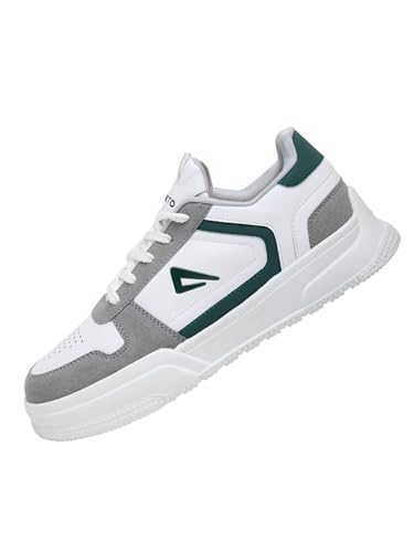 Image of Impakto Studio Flex Mens Sneakers | Lightweight Streetwear Style Casual Shoes for Travel & College | Cushioned Insole | Low Top Shoes & Wide Toe | Slip Resistance Outsole for Firm Grip Green