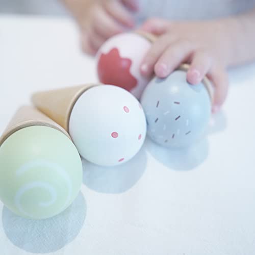 Nunukids Wooden Ice Cream Set Wood Ice Cream Toy For Kids 10Pc Ice Cream Toys For Toddlers #TOP6