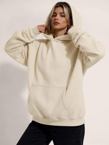 Image of Trendy Queen Women Oversized Hoodies Fall Outfits | Gentle Skin Feel, Aesthetic Drop Shoulder, Large Kangaroo Pocket, Seamless Daily Outfit Match