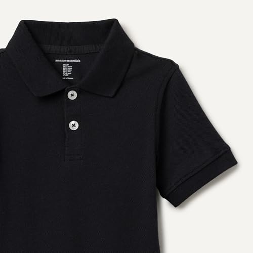 Image of Amazon Essentials Boys and Toddlers' School Uniform Short-Sleeve Pique Polo Shirts, Breathable Cotton, Button Closure