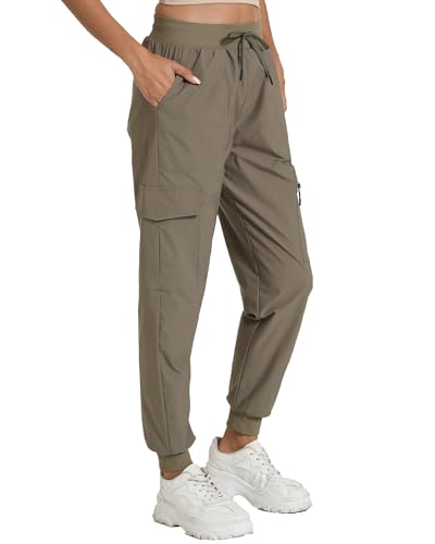 Image of Women's Joggers with Pockets, Hiking Cargo Water Resistant Lightweight Pants for Women Workout Athletic Travel Camping