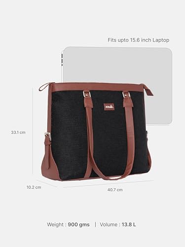 Image of ZOUK Office Bag | Stylish Bags for Office Use | Laptop Bag 15.6 inch | Stylish Tote for Office Use | Purse for Women | Vegan Leather Handbag | Daily & Travel Use |