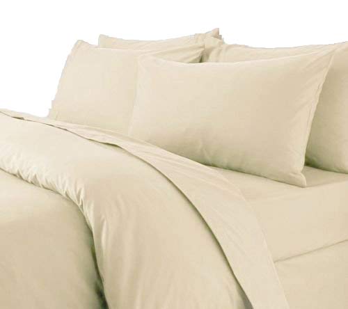 AR Textile Premium Quality Luxury Plain Dyed Poly Cotton Duvet/Quilt Cover in Single,Double,King, Super king Size, Non Iron, Easy Care Duvet Cover (Cream, King)