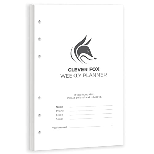 Recharges de classeur hebdomadaire Clever Fox sur 12 mois pour la gestion des tâches