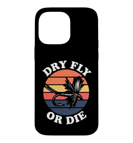 Fly Fishing Dry Fly Or Die Retro Sunset Angler Design �X�}�z�P�[�X iPhone 14 Pro Max �p