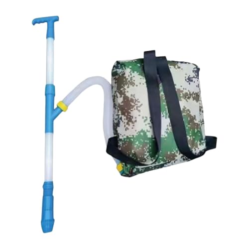 MagiDeal Fertilizer Spreader Fertilizer Backpack Manual Hand Tool Portable Fertilizer Distributor Fertilizer Dispenser for Backyard, Blue PVC