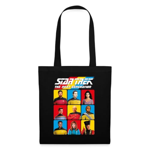 Spreadshirt Star Trek The Next Generation Charaktere Stoffbeutel, One size, Schwarz