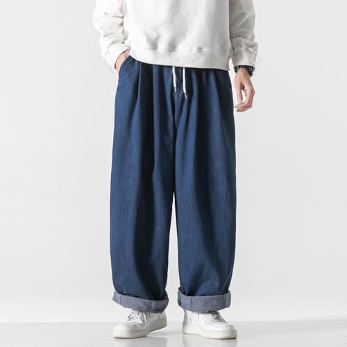 GUOYUXIAO Men's Pants Spring Summer Large Size Casual Loose Straight Wide Leg Harlan Trouser3