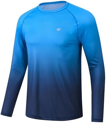 Huayuzh Rashguard UV Shirt Herren Langarmshirt Schwimm Tshirt Schnelltrocknend Atmungsaktiv Surfen Angeln Wandern Top